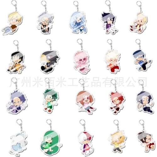 Anime My Hero Academia Keychain Todoroki Shouto Cosplay Double Sided Transparent Acrylic Key Chain Cute Funny Jewelry Fans Gift