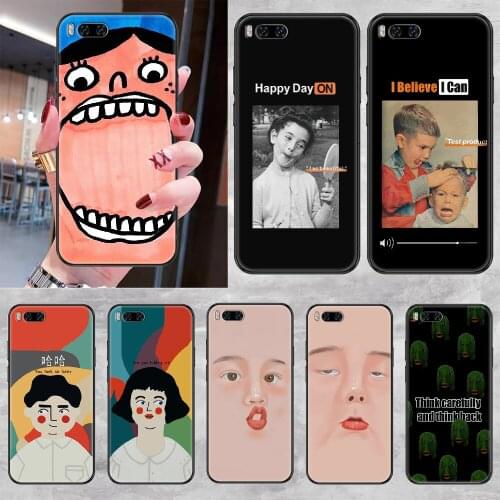 Couple Funny Cartoon Cute face Phone case For Xiaomi Mi Max Note 3 A2 A3 8 9 9T 10 Lite Pro Ultra black silicone funda soft