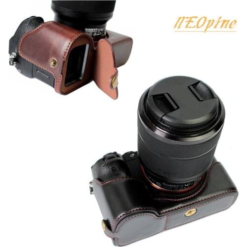 PU Leather case Half Body Set Cover For Sony ILCE-7RM2 A7II A7R2 A7S2 A7M2 A7 markII Camera Bag With Battery Opening
