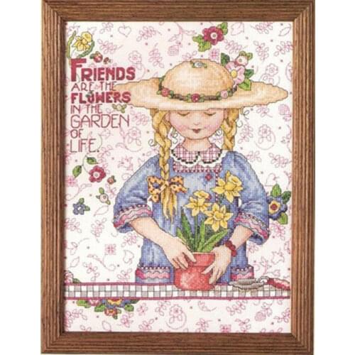 Flower friend patterns Counted Cross Stitch 11CT 14CT 18CT DIY wholesale Chinese Cross Stitch Kits Embroidery Needlework Sets