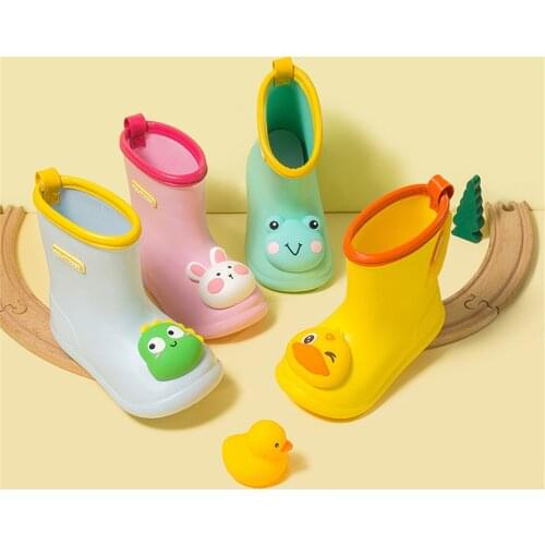 Children Rain Boots Non-Slip Toddler Infant Water Shoes Cartoon Kids Baby Boys Girls EVA Waterproof Infantil