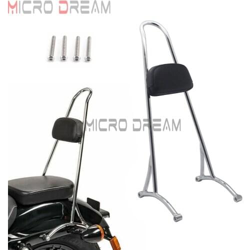 For Harley Sportster XL48 XL883 XL1200 R/C/S 96-2003 Cafe Racer Bobber 20" Tall Passenger Sissy Bar Pad Backrest w/ Pad Cushion