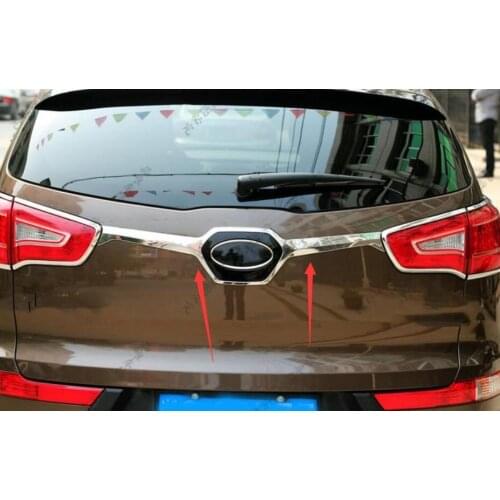 For KIA SportageR High quality chrome trunk lid/cover chrome trim(near logo)/rear door trim Accessories 2011 2012 2014 2015