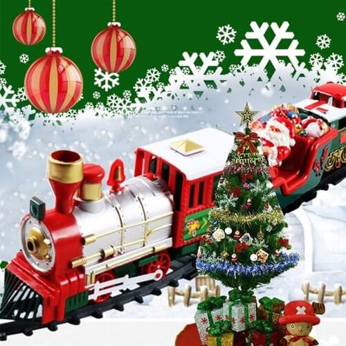 Electric Railway Train Christmas Set Car Toys Racing Track Road Transportation Building circuit car Race Tracks Toys For Kids