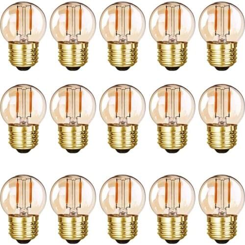 G40 Mini Globe LED Filament Light Bulbs 1W Edison Led Bulbs 8 Watt Warm Amber 2200K E26 E27 110V 220V Vintage String Light Bulb