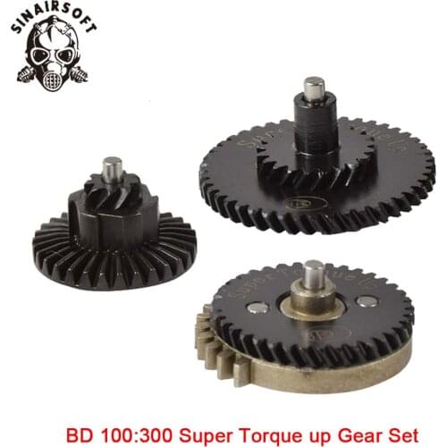 Hot BD CNC 100:300 Reinforcement Helical Super Torque Gear Set Fit Ver.2 / 3 AEG Airsoft Gearbox For Hunting Paintball Shooting