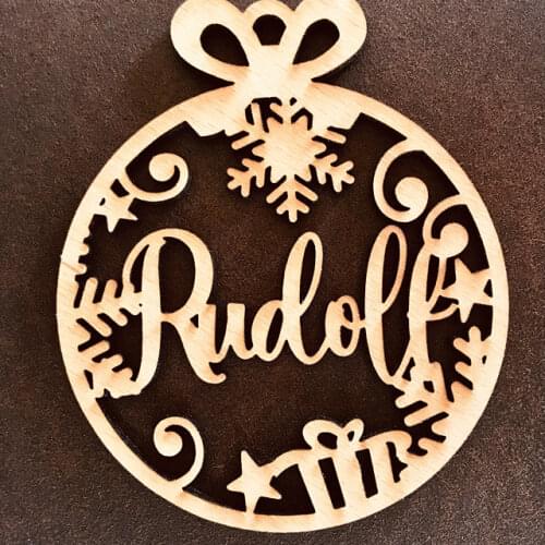 Custom Christmas baubles with name, CHRISTMAS gift tags, Laser cut wood snowflake decoration, wood Christmas Decor