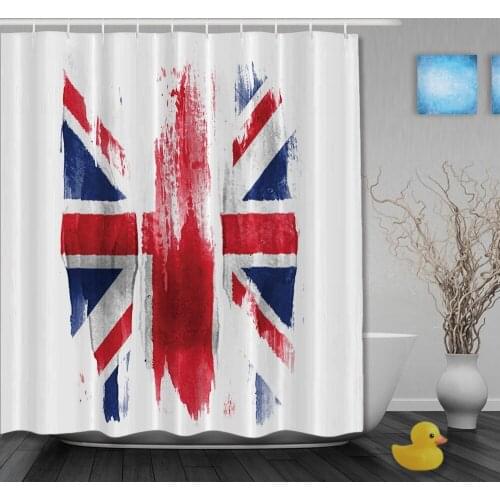 United Kingdom Flag Classic Retro Style Shower Curtains Waterproof Fabric High Quality Custom Bathroom Curtain With Hooks