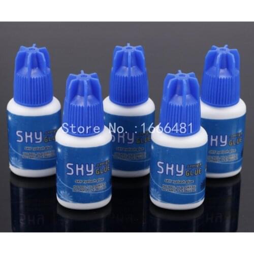 5 Bottles Sky S Glue for Eyelash Extension Eyelash Glue from Korea Last 6 to 7 Weeks 5ml Free Shipping
