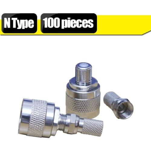 100 pieces/pack RG6 Coaxial Cable N Male Connector for Mobile Cell Phone Signal Booster Cellular Repeater Amplifier