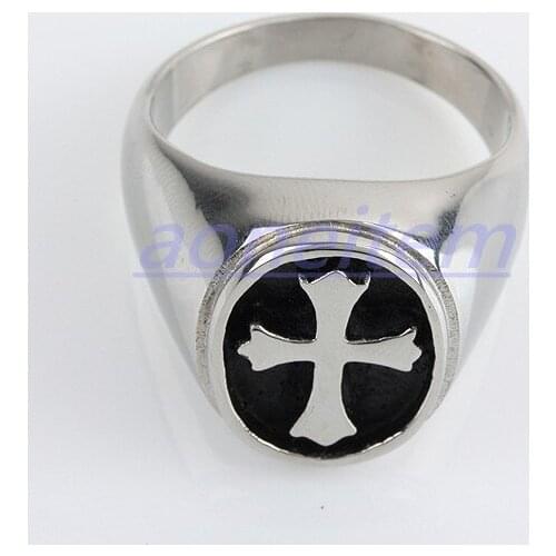 Stainless Steel Cross Ring Silver Color Engagement Wedding Gifts For Men Women Finger Chic Jewelry