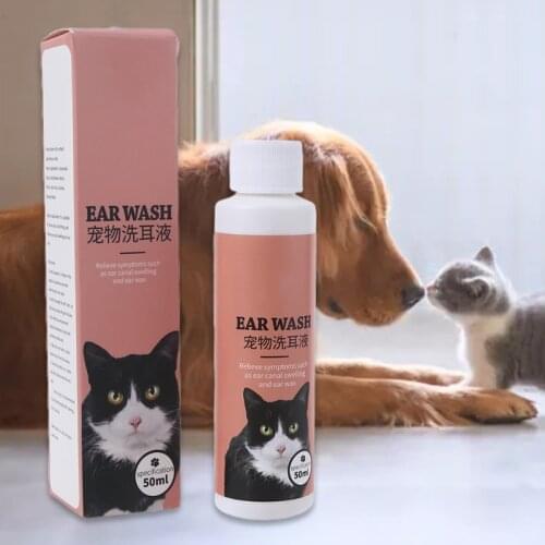 Cat Dog Ear Cleaner Pet Ear Drops Infections Control Ear Mite Medicine Wash Ear