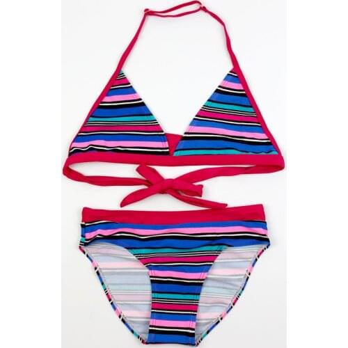Girl Swimwear Cute Child Bikini Kids Two Pieces Swimsuit Children Beachwear Bathing Suit Girl Tight Elastic Stripe Bikinis Set