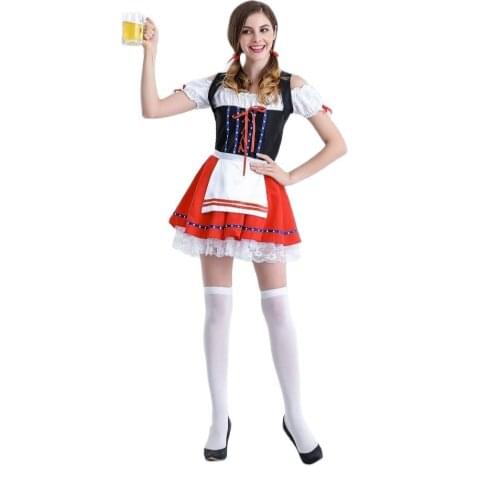 5 style Womens Oktoberfest Costume Renaissance Halloween German Beer Maid fancy dress Costume