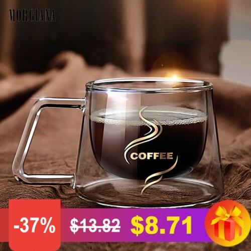MORGIANA Fashion High Quality Double Wall Mug Cup Office Mugs Heat Insulation Handgrip Mug Cups and Mugs Creative Drinkware