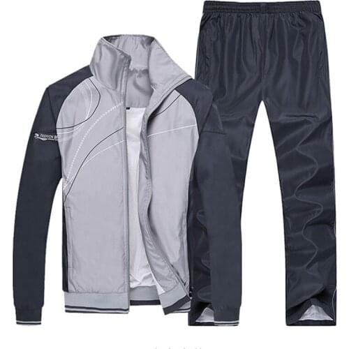 2021 Fashion Mens Sportswear Sport Running Jogging Suit Men Fitness Tracksuits Sweatpants Sweatshirt Suits Man 2 Piece Sets