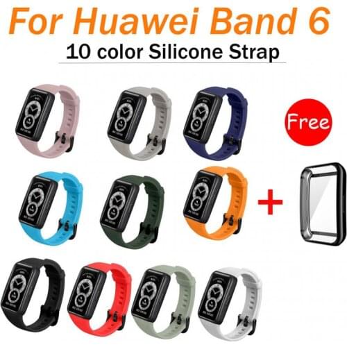 Soft Silicone Starp For HUAWEI Band 6 Smart Watch Colorful Adjustable Wristband Bracelet Replacement Strap For HUAWEI Band 6