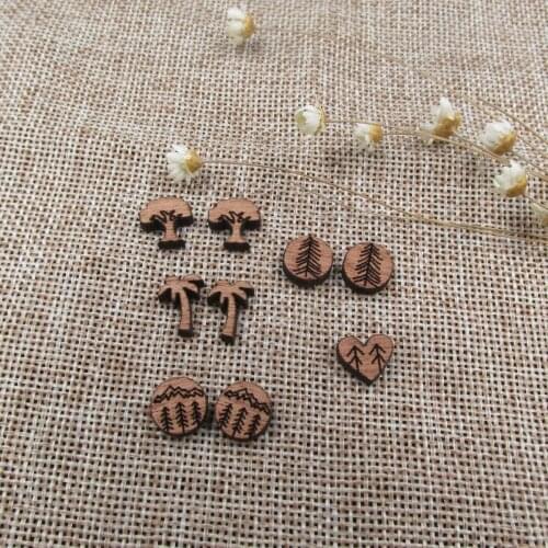Laser Cut Unfinished Blank Wood Palm Tree Cabochon Charms Perfect For DIY Craft Earring Stud Jewerly Making