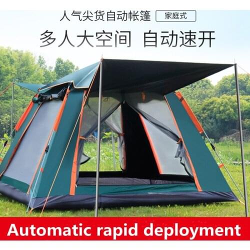 Camping Outdoor Automatic Tent Family 3-4 People Travel Four Seasons Waterproof Sunscreen Tent Mosquito-Proof Beach Hiking
