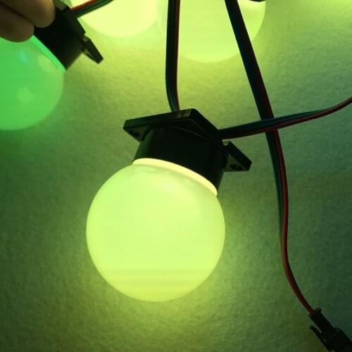 IP68 WS2811 globe type pixel light;DC12V input;1.44W(6pcs 5050 SMD RGB LEDs);black base(45mm*45mm);milky cover(60mm diameter)