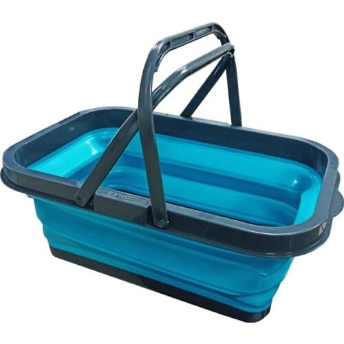 Plastic Storage Basket Garden tools Foldable Silica Gel Gardening Toy Handle 41x28x15cm Bathroom and kitchen Organizer Bins