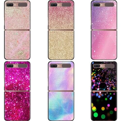 Pink Gorgeous Starlight Case For Samsung Galaxy Z Flip Foldable Black Coque Z Flip 5G Fold Shockproof Protective Phone Cover