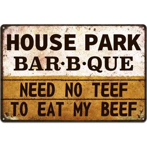 Eat My Beef House Park BBQ Sign para barbacoa Smoker bar, restaurante