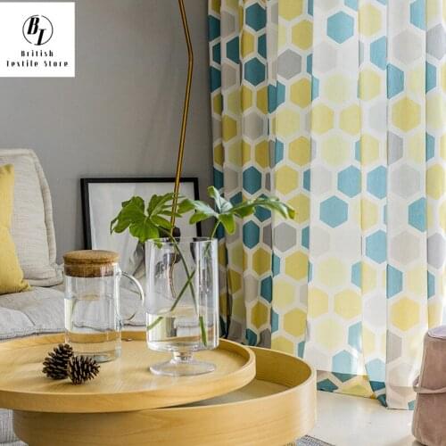 Curtains for Living dining room bedroom Modern Minimalist Curtain Polyester Cotton Printed Curtain