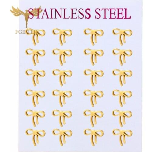 Cute Bowknot Earrings for Girls Women Bow Rosette Design Style Earrings Stainless Steel Stud Earring Wholesale