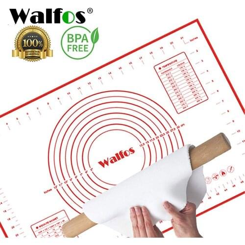 WALFOS Ex-Large Non-Stick Silicone Pad For Oven Baking Pastry Mat Scale Rolling Dough Mat Fondant Cake Confectionery Tools