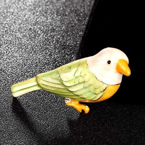 Zlxgirl jewelry Brand Green Blue Enamel birds brooches For men bijou Kids gifts gold color pin Brooch hats accessory broches