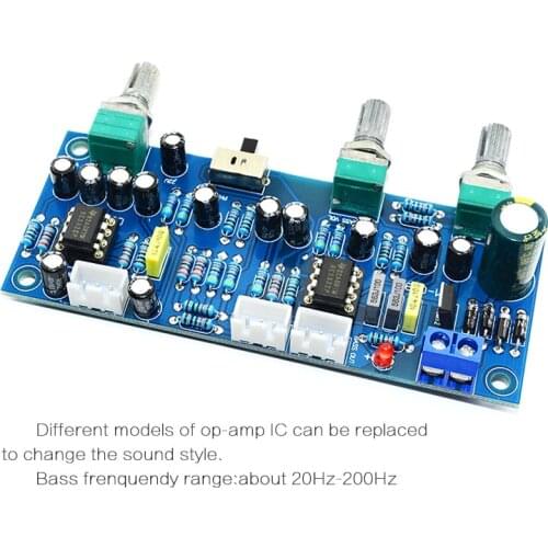 2.1 Channel Subwoofer Preamp Board Low Pass Filter Pre-Amp Amplifier Board Ne5532 Low Pass Filter Bass Preamplifier