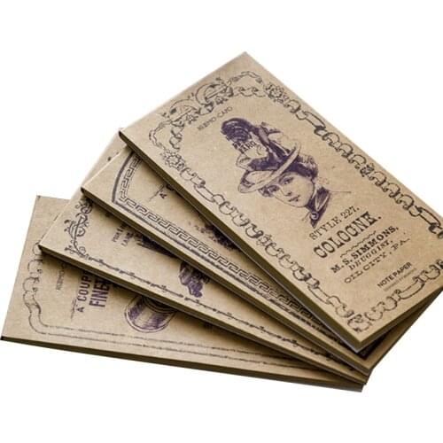 30pcs/pack Kraft Paper Notebook of Momos Retro-classical Poems Reminder Message Label Decorative