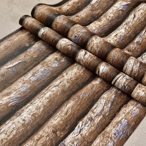 Retro wood grain 3D wallpaper entrance restaurant decoration background wallpaper pvc material wall home sticker