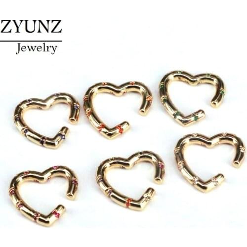 4 Pairs, Crystal Zirconia No Pierced Ear Cuff Clip On Earrings Circle Earcuffs Crystal Heart Shaped Party Wedding Jewelry