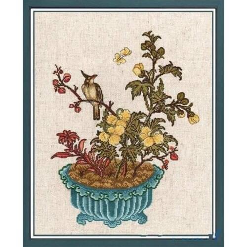 471 Classical Flower and Bird Picture 1-37-45 Counted Cross Stitch 11CT 14CT 18CT Cross Stitch Kits Embroidery Needlework Sets