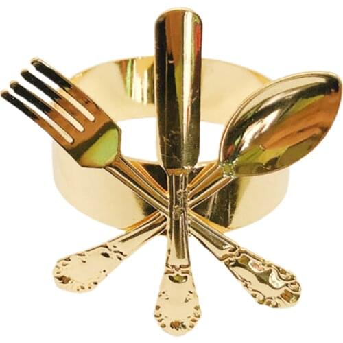 6Pcs Fork Spoon Knife Shape Towel Napkin Ring Hotel Wedding Party Anniversary Dinning Table Napkin Holder Home Decor