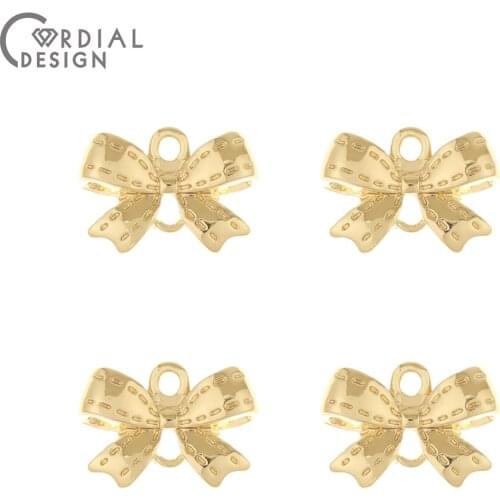 Cordial Design 100Pcs 12*17MM Earrings Accessories/Connectors/DIY Charms/Bowknot Shape/Hand Made/Jewelry Findings & Components