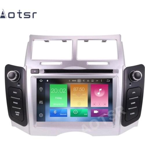 AOTSR 2 Din Car Radio Coche Android 10 For Toyota Yaris 2005 - 2011 Central Multimedia Player GPS Navigation 2Din DSP Autoradio
