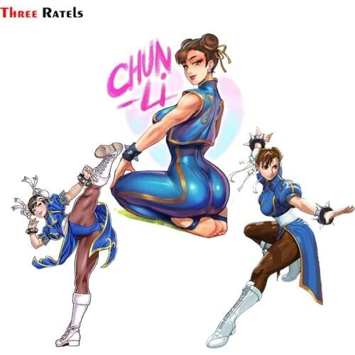 Three Ratels F23 Chun Li fighter car accessories auto Cover decorative sticker Anti Scratch Film computer motorbike decal