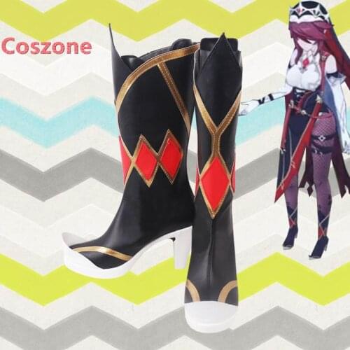 Genshin Impact Rosaria Black High Heel Cosplay Shoes Boots Halloween Carnival Cosplay Costume Accessories