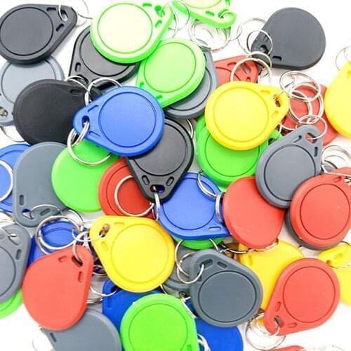 100pcs 13.56Mhz Block 0 Sector Rewritable RFID M1 S50 UID Changeable RFID Card Tag Keychain Key Keyfob ISO14443A