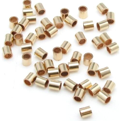 Gold filled mini Position Tube Space Beads seed copper chain end bead for making jewelry accessories findings 1-2mm 50pcs