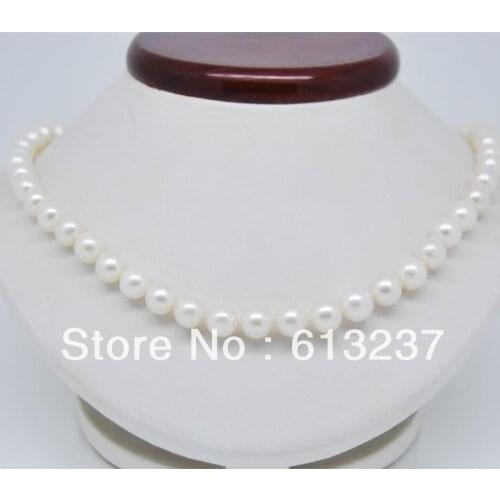 Wholesale price 12mm white shell simulated-pearl round beads women chains link necklaces free shipping jewelry 18inch YE4000