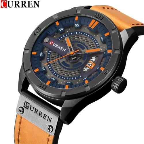 CURREN Date Men Watch New Top Luxury Brand Sport Military Army Business Male Clock Leather Quartz Wrist Mens Watches Gift 8301