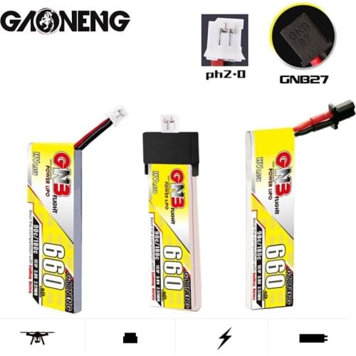 1-5Pcs Gaoneng GNB 1S 4.35V HV Lipo Battery 3.8V 660mAh 90C/180C With PH2.0/GNB27 For Emax Tinyhawk King Kong Ldarc TINY7 Drone