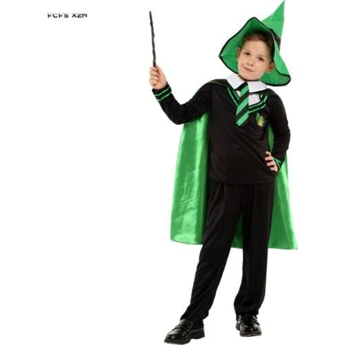 M-XL Boys Halloween Magician Costume Kids Children Master Wizard Cosplay Carnival Purim parade Stage Play Masquerade party dress