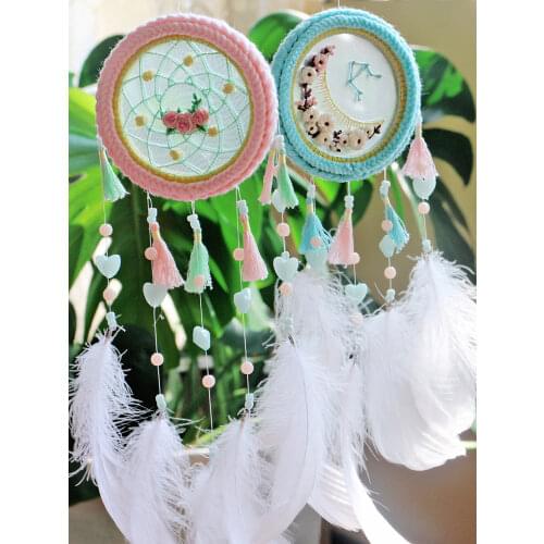 DIY Material Bag Dream Catcher Embroidery Pendant Home Made Forest Bedroom Decoration Handmade Dream Catcher
