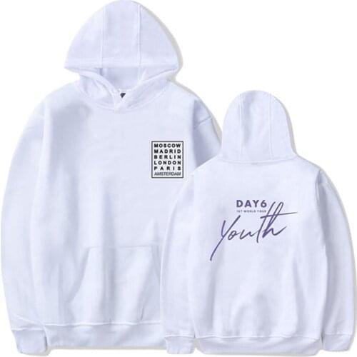 Kpop day6 youth in europe concert same Men sweatshirts printing pullover hoodie unisex loose unisex cap sweatshirt spring/Autumn