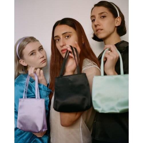 New Fashion Women Silk Small Handbag Simple Solid Color Lady Mini Shoulder Bags Ladies Tote Bag